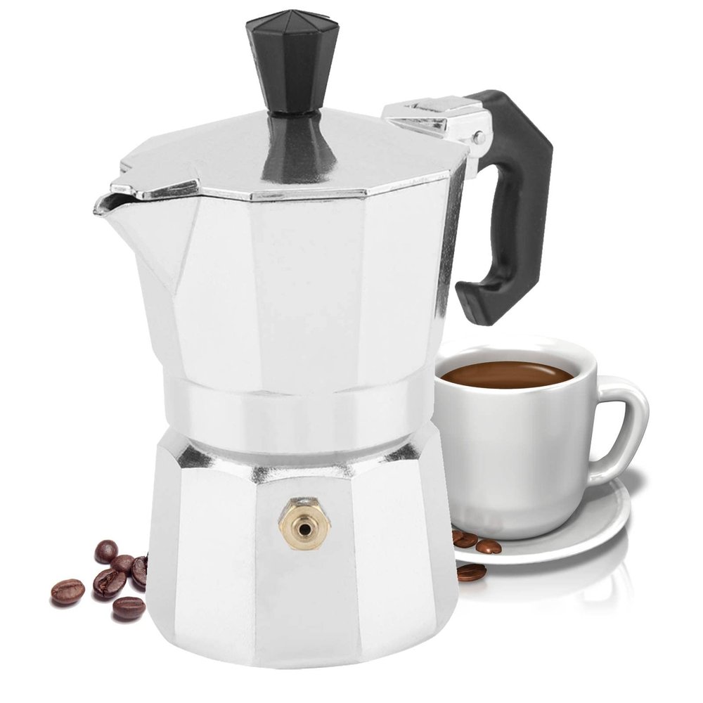 Hakeeta 1 Cup 30ml Aluminum Italian Mocha Pot Coffee Machine for Home Office, Detachable