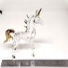 Sansukjai Unicorn Miniature Figurines Hand Blown Glass Art Fantasy Animals Collectible Gift Home Dcor (5 inches Clear Gold) view 2