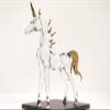 Sansukjai Unicorn Miniature Figurines Hand Blown Glass Art Fantasy Animals Collectible Gift Home Dcor (5 inches Clear Gold) view 4