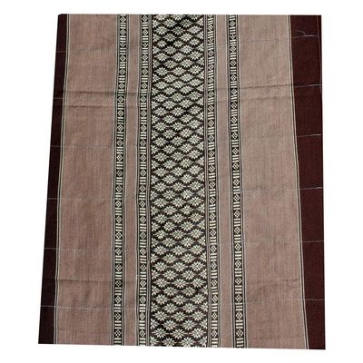 RaanPahMuang Thick Woven Cotton Thai Mattress Case (Needs to be Filled) 32 Segments Full Length, Brown Pixel Star
