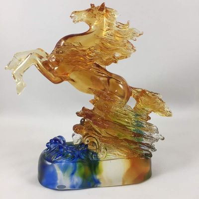 Amore Jewell Soaring aspirations Horse Fengshui Decoration Ornament Gift for Home & Office (Liuli Crystal Glass)