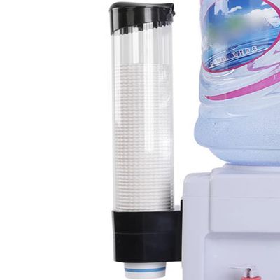 Water Dispenser Paper Cup Dispenser,60-80 Cup Paper-Plastic Cup Divider,Thick Cover Design,one-Touch Button Cup,Suitable for Office and Home (Black)
