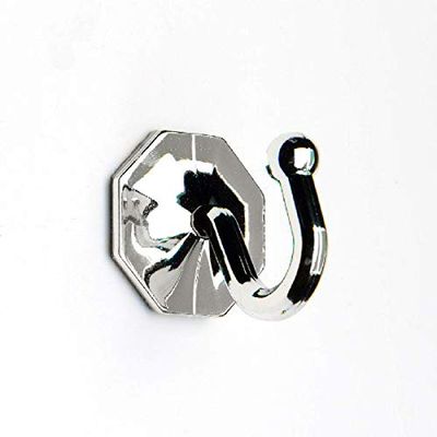 10 x Curtain TIE Backs SELF Adhesive Chromed Plastic 35 x 35 x 40mm