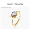 BansrirachaSterling Silver Ring for Women 100% Natural Labradorite Gemstone 1.3ct Real Gold Wedding Engagement Fine Jewelry view 2