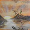 Buyartforless Orange Sunset by Ed Capeau 24x18 Art Painting Reproduction Canvas view 1