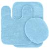 3 pc Solid Light Blue Bathroom Rug Set Bath Mats Bath Set Super Soft Anti Slip Soft Mats New view 1