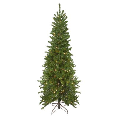 Pre-Lit Canadian Pine Artificial Pencil Christmas Tree - 6.5' - Clear Lights