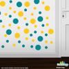 Turquoise/Yellow Vinyl Wall Stickers - 2 & 4 inch Circles (60 Decals) view 2