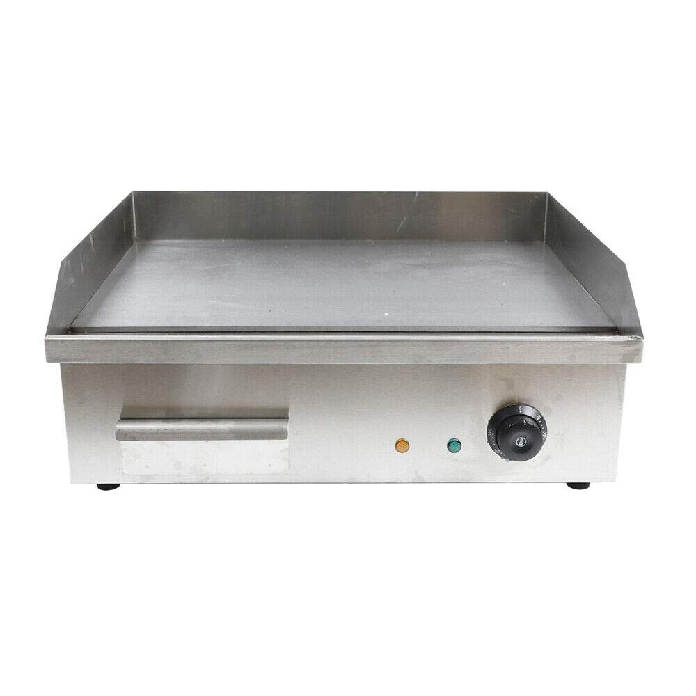 BoTaiDaHong 3000W Electric Commercial Grill Griddle Flat Hotplate Temperature Adjustable Stainless Steel Nonstick Large Cooking Surface Restaurant Grill BBQ Thermostat