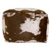 SARO LIFESTYLE Faux Fur Cow Hide Pouf, 20"x20"x14", Brown view 3