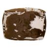 SARO LIFESTYLE Faux Fur Cow Hide Pouf, 20"x20"x14", Brown view 4