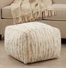 SARO LIFESTYLE Matterhorn Collection Foil Print Faux Fur Pouf, 20" x 20" x 14", Gold view 2
