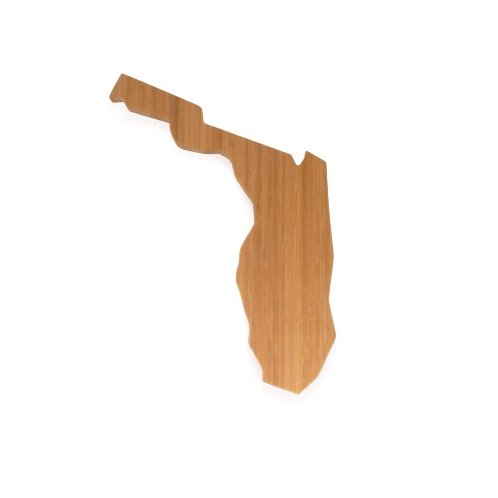 BambooMN Florida Silhouette Bamboo Serving and Cutting Board - 2 Units - 8.25" x 11.5" x 0.60"