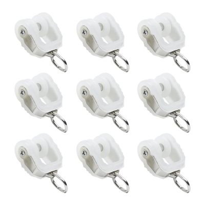MroMax Curtain Track Rollers Stainless Steel Frame Twin Wheeled Carriers Drapery Rail Sliding Glider for Windows Shower Curtain Tracks 0.47" Dia, 50 Pcs