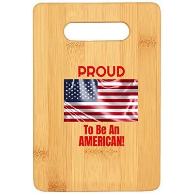 American Flag USA Citizen Bamboo Cutting Board For Wife,Girlfriend and Mom