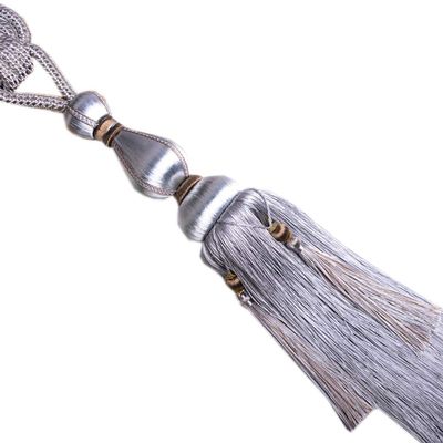 1 Pair Fashion Curtain Rope Tiebacks with Tassels Curtain Tiebacks Curtain Rope Holdbacks for Bedroom & Living Room (Gray)