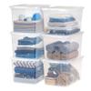 IRIS USA 6-Pack Storage Bins with Lids, 68 Quart, Clear Stackable Containers Box Organize Shoes Closet Shelves Clothes Blankets Towels - BPA-Free Plastic view 1