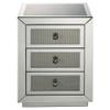 Acme Noralie Glass Nightstand with 3 Drawers in Mirrored and Faux Diamonds view 4