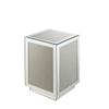 Acme Noralie Square Accent Table with Glass Top in Mirrored and Faux Diamonds view 1