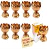 SATVIK 20 Pc Brass Diya (Big) for Diwali Decoration. Handmade Oil Lamp with Golden Engraved Made of Virgin Brass Metal. Diwali Diya Vilakku for Puja Pooja. Traditional Indian Deepawali Gift Items view 1