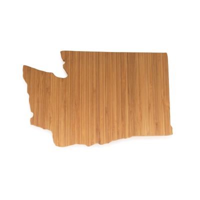 BambooMN Washington Silhouette Bamboo Serving and Cutting Board - 2 Units - 11.75" x 7.5" x 0.60"