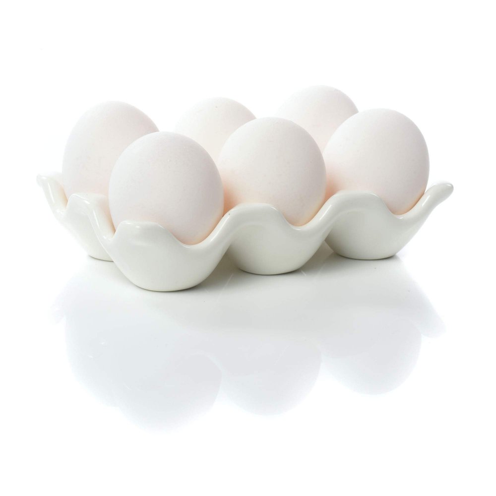 Impulse! Hudson White Porcelain Egg Crate - Set of 2: Enhance Storage, Fridge Organization, and Style!