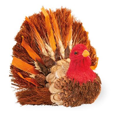 Boston International Decorative Pinecone Figurine, 3.5-Inches, Red Neck Turkey