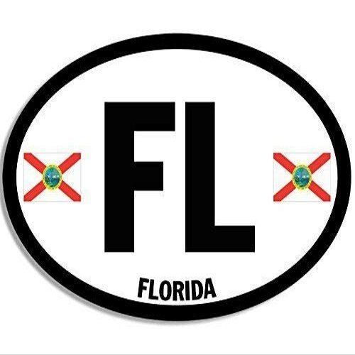 Magnet 3x5 inch Euro Style Oval FL Florida Bumper Sticker (State Flag) Magnetic Magnet Vinyl Sticker