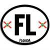 Magnet 3x5 inch Euro Style Oval FL Florida Bumper Sticker (State Flag) Magnetic Magnet Vinyl Sticker view 1