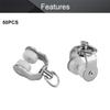 MroMax Curtain Track Rollers Stainless Steel Frame Twin Wheeled Carriers Drapery Rail Sliding Glider for Windows Shower Curtain Tracks 0.43" Dia, 50 Pcs view 3
