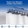MroMax 30Pcs Curtain Track Rollers, 0.41" Dia Plastic Twin Wheeled Carriers Drapery Rail Sliding Glider for Windows Shower Curtain Tracks view 2