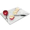 VASUHOME Glass Cutting Board, 16 * 12 inch Set of 1 Tempered Glass Cutting Board, Decorative Square Marble Chopping Board for Kitchen, Scratch, Heat, Shatter Resistant Cutting Mat, White view 1