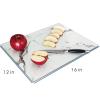 VASUHOME Glass Cutting Board, 16 * 12 inch Set of 1 Tempered Glass Cutting Board, Decorative Square Marble Chopping Board for Kitchen, Scratch, Heat, Shatter Resistant Cutting Mat, White view 2