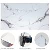 VASUHOME Glass Cutting Board, 16 * 12 inch Set of 1 Tempered Glass Cutting Board, Decorative Square Marble Chopping Board for Kitchen, Scratch, Heat, Shatter Resistant Cutting Mat, White view 3