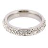 Bansriracha Fashion Jewelry Stainless Steel Carved Ring Ring Female Crystal from Austrian Simple Temperament Wild Anti-Allergic (Silver, 7) view 3