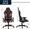 Goplus Gaming Massage Office Chair, High Back PU Leather Adjustable Arms Headrest Ergonomic Reclining Racing Chair, Rolling Swivel Executive Computer Chair view 3