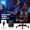 Goplus Gaming Massage Office Chair, High Back PU Leather Adjustable Arms Headrest Ergonomic Reclining Racing Chair, Rolling Swivel Executive Computer Chair view 4