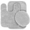 3 pc Silver/Light Grey Bathroom Rug Set Bath Mats Bath Set Super Soft Anti Slip Soft Mats New view 1
