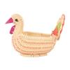 Hand-Woven Turkey-Shape Storage Basket, Imitation Rattan, Desktop Organizer for Fruit Candy Snacks, 8.7x5.1x6.7 Inch view 1