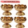 SATVIK 10 Pc Brass Diya for Diwali Decoration. Handmade Oil Lamp with Golden Engraved Made of Virgin Brass Metal. Diwali Diya Vilakku for Puja Pooja. Traditional Indian Deepawali Gift Items view 4