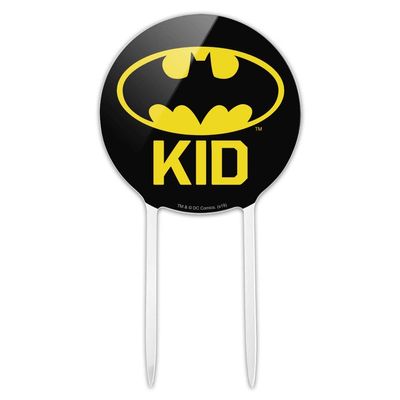 Acrylic Batman Bat Kid Shield Logo Cake Topper Party Decoration for Wedding Anniversary Birthday Graduation