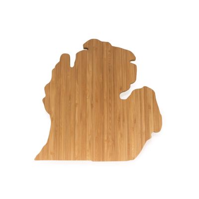 BambooMN Michigan Silhouette Bamboo Serving and Cutting Board 2 Units - 11.75" x 11.6" x 0.60"