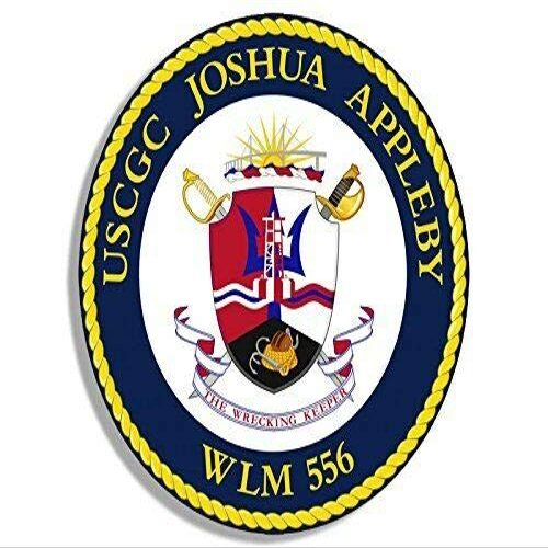 MAGNET 4x4 inch Round USCGC Joshua Appleby WLM 556 Seal Sticker (Logo Coast Guard) Magnetic Magnet Vinyl Sticker