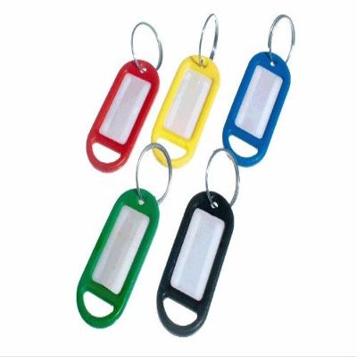 10 x Assorted Colours Key Rings and Identity Card TAG