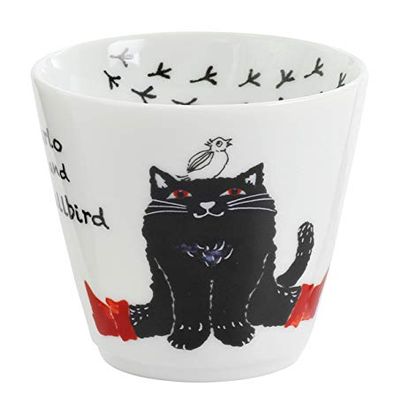 13560 Ceramic Indigo Marlo and Bird Cup, 3.1 x H3.1 inches (8 x 8 cm)