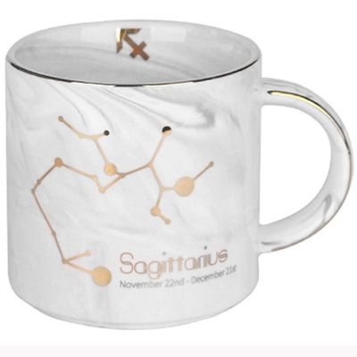 Coffee cups mugs Couple Constellation CupLarge Capacity MugHousehold Coffee Cup, Water BottleGrey 12 Constellation Cup380ML (Color : Gray F, Size : 380ML)