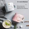 Coffee cups mugs Couple Constellation CupLarge Capacity MugHousehold Coffee Cup, Water BottleGrey 12 Constellation Cup380ML (Color : Gray F, Size : 380ML) view 4