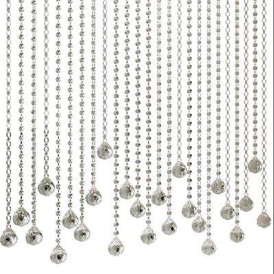 Crystal Beaded Curtain Octagonal Beads Decoration String Curtains Room Divider Birthday Party Beaded Trim Hanging Strings For Doorways ,customizable ( Color : Clear , Size : 30 strands-140x150CM )