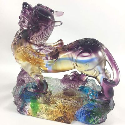 Amore Jewell Chinese Spirit Beast (Small) Fengshui Decoration Ornament Gift for Home & Office (Liuli Crystal Glass)