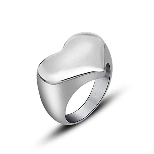 Bansriracha Stainless Steel High Polished Heart Ring for Women (8)
